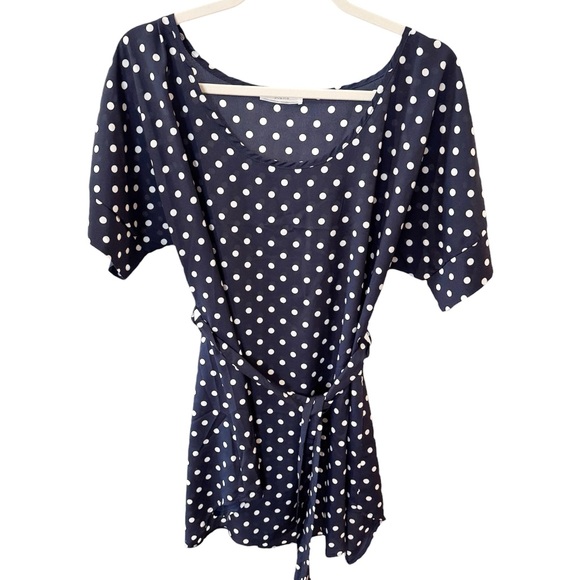 Cute Navy Porma Polka Dotted Blouse - Picture 1 of 4